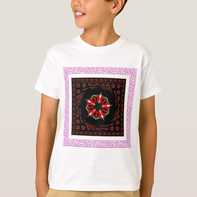 Schönes rosa blaues Herz für Liebe-Design T-Shirt (Vorderseite)