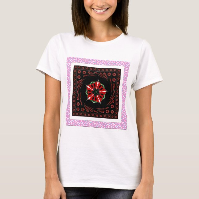 Schönes rosa blaues Herz für Liebe-Design T-Shirt (Vorderseite)