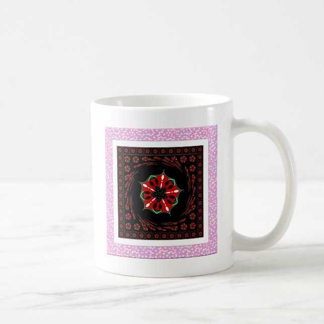 Schönes rosa blaues Herz für Liebe-Design Tasse (Rechts)