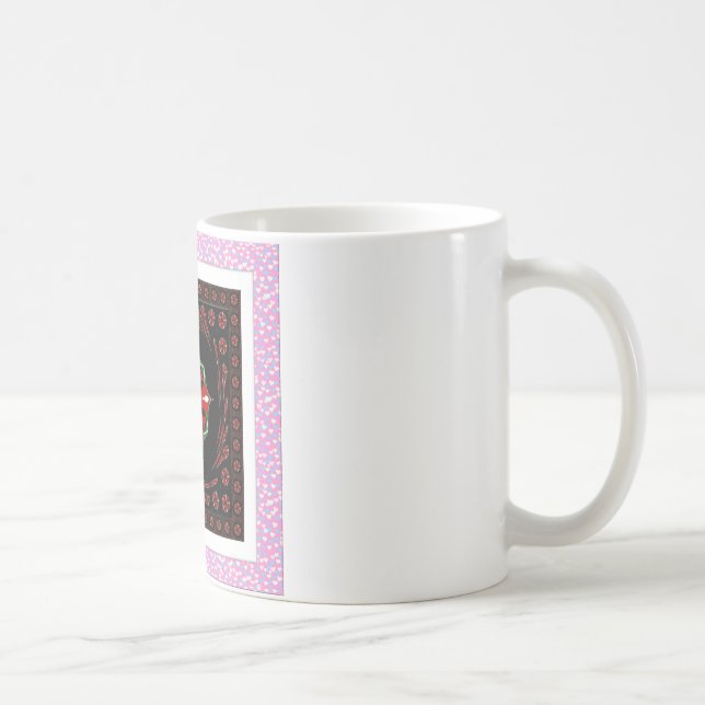 Schönes rosa blaues Herz für Liebe-Design Tasse (Rechts)