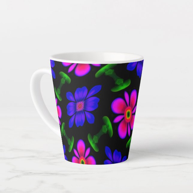 Schönes rosa Blume Muster Milchtasse (Linke Ecke)