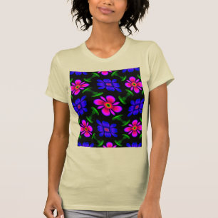 Schönes rosa Blume Muster T-Shirt