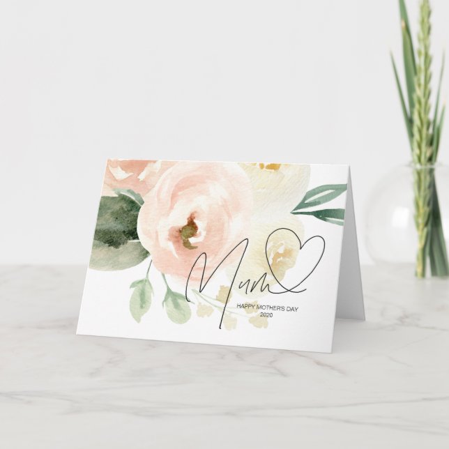 Schönes rosa Blumenstrauß Muttertag Keepake Karte (Vorderseite)