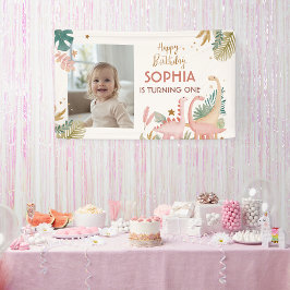 Schönes rosa Dino Banner