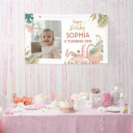 Schönes rosa Dino Banner