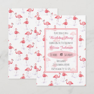 Schönes rosa Flamingo Muster Einladung