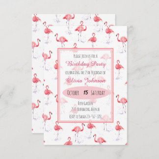 Schönes rosa Flamingo Muster Einladung