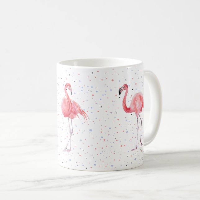 Schönes rosa Flamingos Muster Kaffeetasse (VorderseiteRechts)