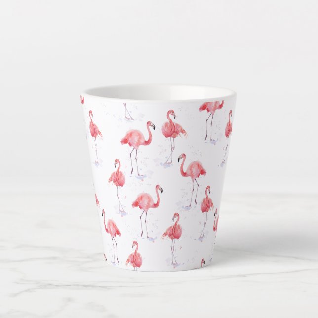 Schönes rosa Flamingos-Muster Milchtasse (Vorderseite)