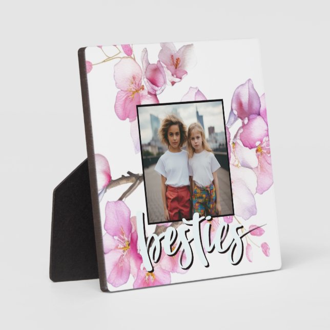 Schönes rosa Foto mit Kirschblüten Fotoplatte (Vorderseite)