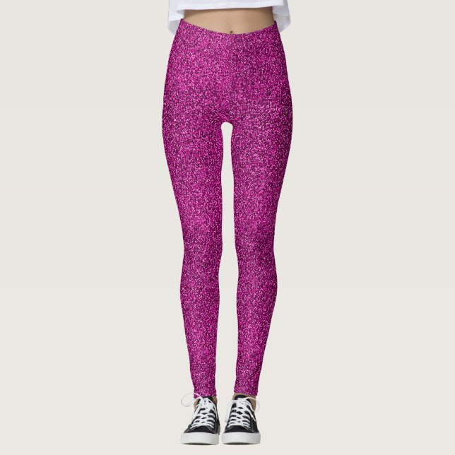 Schönes rosa Glitzer Effektmuster Leggings (Vorderseite)