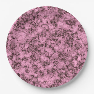 Schönes rosa, helles Marmor dunkle Adern Pappteller