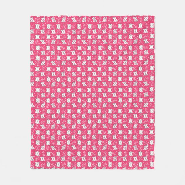 Schönes rosa Katzenmuster Fleece Blanket für Kinde (Vorderseite)
