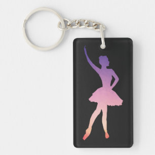 Schönes rosa lila Ballerina Girl Schlüsselanhänger