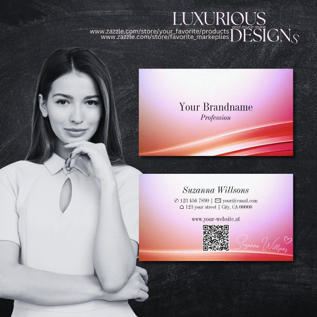 Schönes rosa Lilac Ombre geschliffenes Dekor mit Q Visitenkarte (Von Creator hochgeladen)