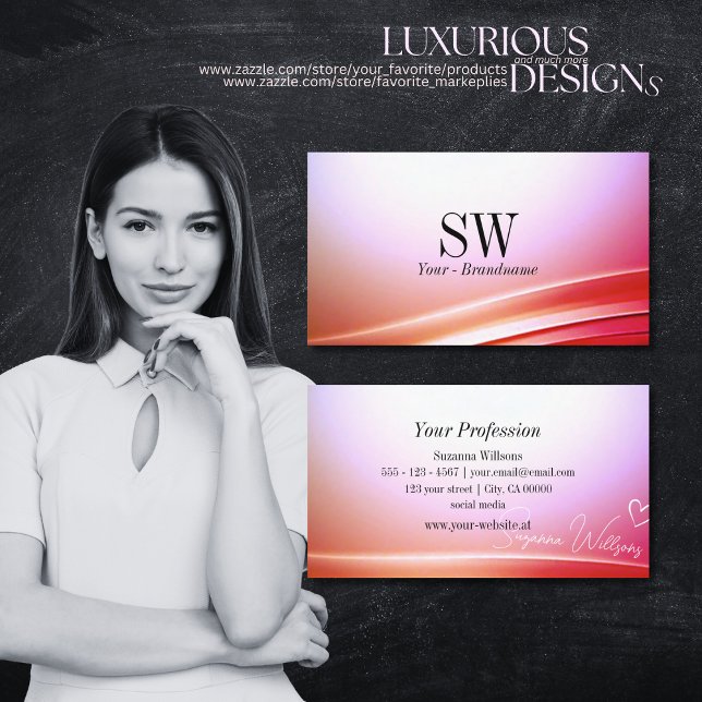 Schönes rosa Lilac Ombre Verkleidetes Dekor mit Mo Visitenkarte (Von Creator hochgeladen)