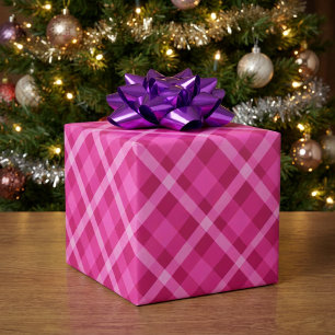 Schönes rosa Magenta Kariertes Wrapping Paper Geschenkpapier