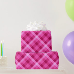 Schönes rosa Magenta Kariertes Wrapping Paper Geschenkpapier