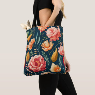 Schönes rosa, orangefarbenes und rotes Blume-Muste