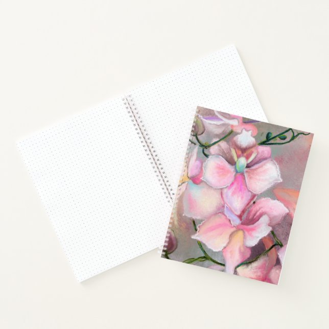 Schönes rosa Orchid-Blume-Notebook Notizbuch (Innenseite)