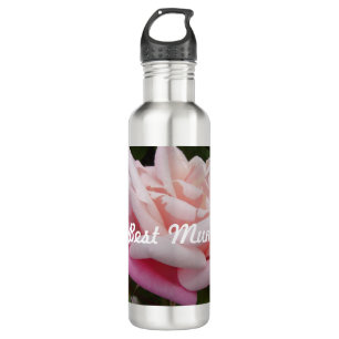 Schönes Rosa Rose Beste Blume Design Edelstahlflasche