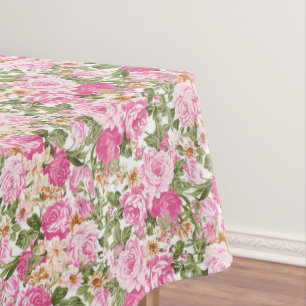 Schönes rosa Rosenmuster Esstisch Tischdecke