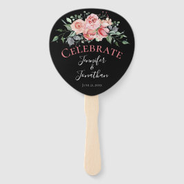 Schönes rosa Roses Bouquet auf schwarz Fächer