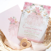 Schönes rosa Roses Princess Dress Quinceañera