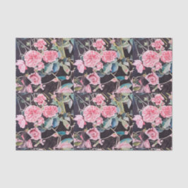 Schönes rosa Roses Wasserfarbenes Muster Seidenpapier