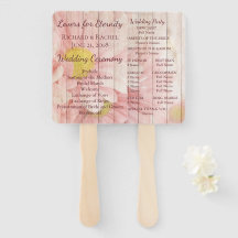 Schönes rosa rustikales Hochzeitsprogramm