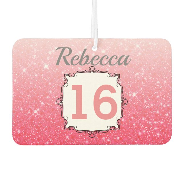 Schönes rosa Süß 16 Autolufterfrischer (Vorderseite)
