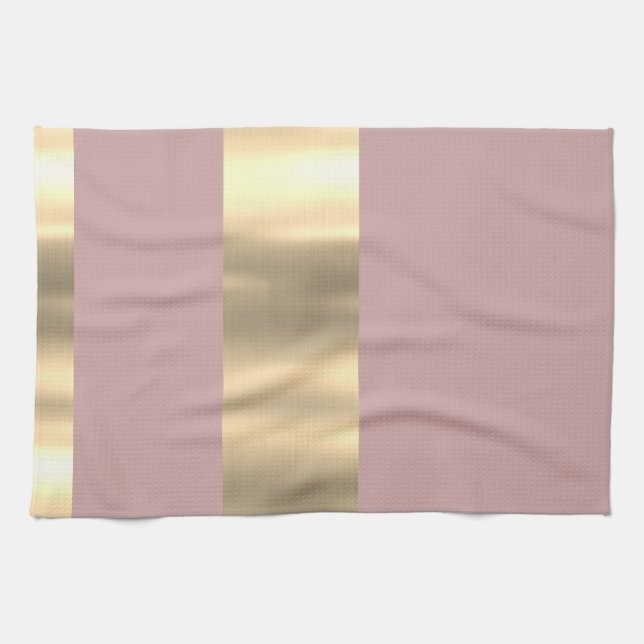 Schönes rosa und goldenes Design Geschirrtuch (Horizontal)
