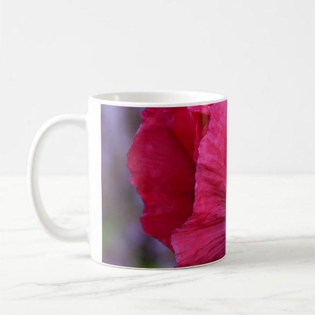 Schönes Rosa und Lila Mohn Kaffeetasse (Links)