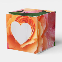 Schönes rosa und orange Rose Foto Geschenkschachtel