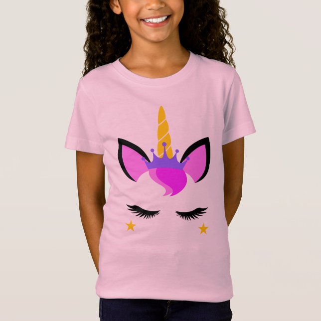 Schönes rosa Unicorn-Shirt T-Shirt (Vorderseite)