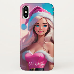 Schönes rosa Weihnachtsmädchen 01 Case-Mate iPhone Hülle