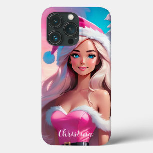 Schönes rosa Weihnachtsmädchen 01 Case-Mate iPhone Hülle
