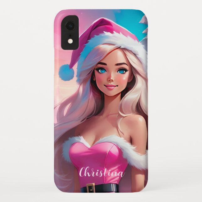 Schönes rosa Weihnachtsmädchen 01 Case-Mate iPhone Hülle (Rückseite)