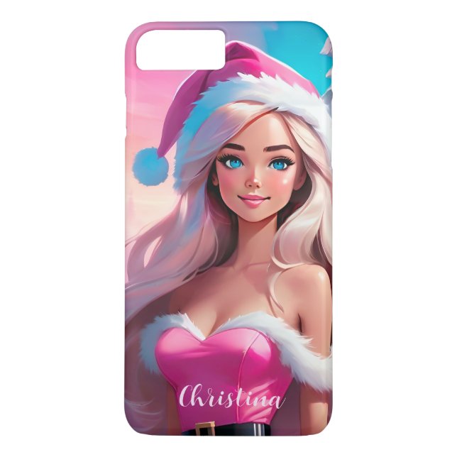 Schönes rosa Weihnachtsmädchen 01 Case-Mate iPhone Hülle (Rückseite)