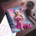 Schönes rosa Weihnachtsmädchen 01 Postkarte<br><div class="desc">Schöne Illustration eines schönen Mädchens in rosa Kleid und Weihnachtshut mit Geschenkboxen in der Nähe von Weihnachtsbaum. Wählen Sie dieses bezaubernde Mädchen in den Santa Suiten, umgeben von der magischen Christimas-Athmosphäre, um Ihren Urlaub mit Freude und einer Touch der Magie zu feiern. Sie können alle verwandten Artikel in der Sammlung...</div>
