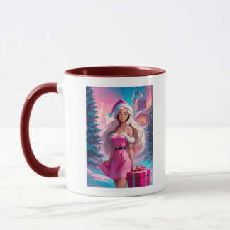 Schönes rosa Weihnachtsmädchen 01 Tasse