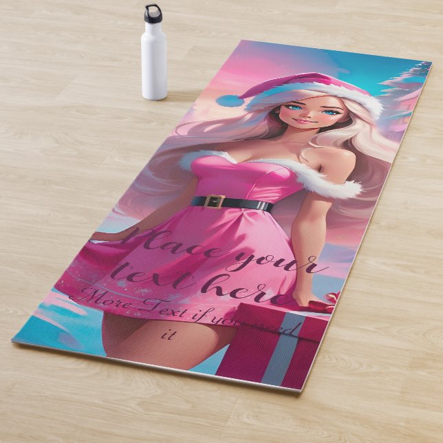 Schönes rosa Weihnachtsmädchen 01 Yogamatte (Beispiel)