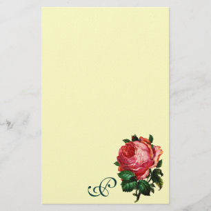 SCHÖNES ROSE-MONOGRAMM, Creme Briefpapier