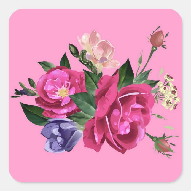 Schönes Rose Sticker Set (Vorderseite)
