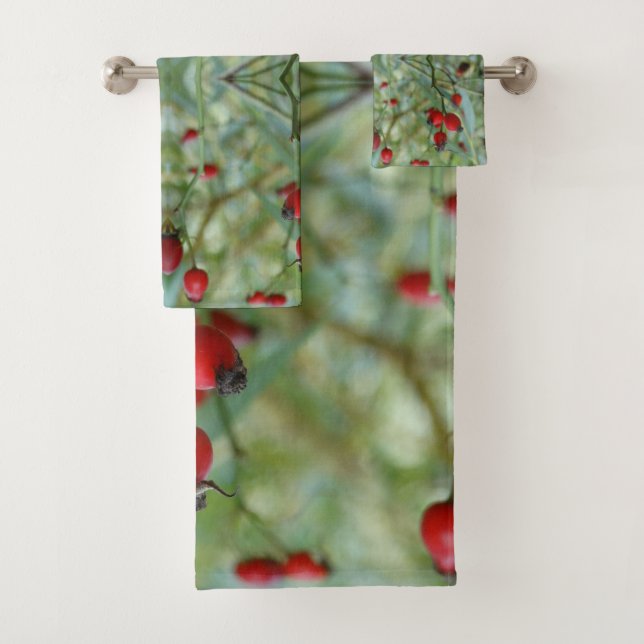 Schönes Rosehip Abstraktes Bad Handtuch Set (Insitu)