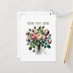 Schönes Rosenbouquet anpassbar Postkarte