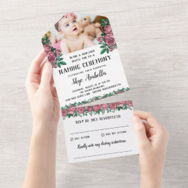 Schönes Rosengebirge Foto Namensfeier All In One Einladung