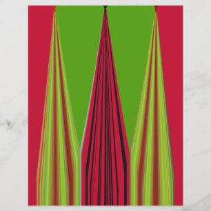 Schönes, rot-gelb-grünes Fraktal Kunstdesign