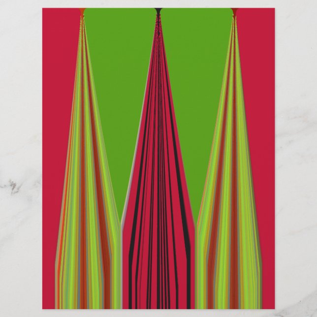 Schönes, rot-gelb-grünes Fraktal Kunstdesign (Vorderseite)