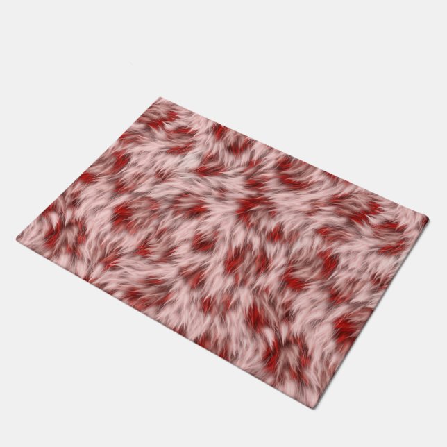 Schönes Rot-Rosa-Abstraktes Design Badematte Fußmatte (Schrägansicht)